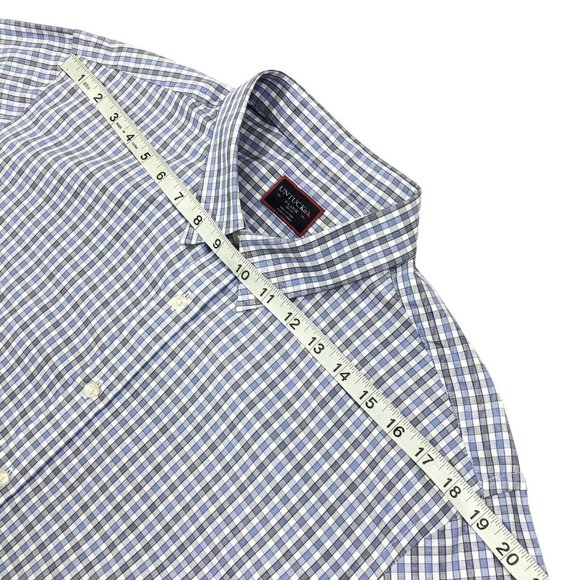UNTUCKit Men's Blue Plaid Gingham Long Sleeve Button Front Shirt Size XL - Picture 5 of 8